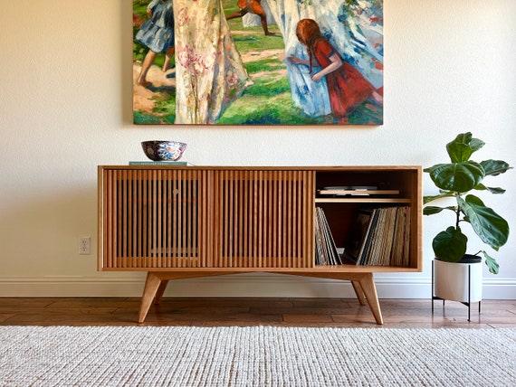 Reclaimed Indian Louvre Sideboard With Paint Finish Reclaimed Indian Louvre Sideboard With Paint Finish