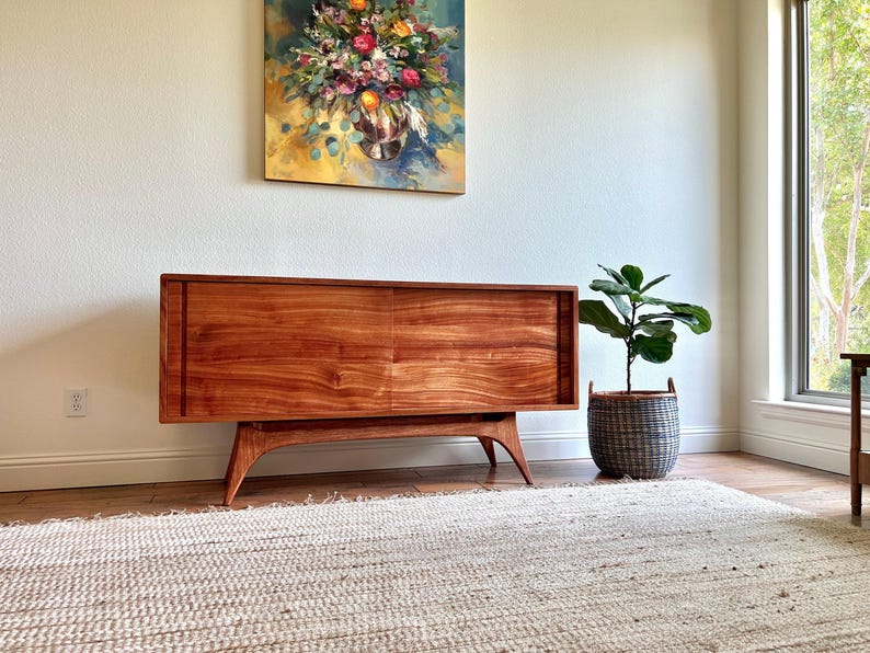 Solid Wood Sideboard – Handmade Media Console, Modern Storage Cabinet, "The Celine" image 3