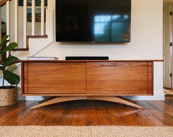 The Jetson | Solid African Mahogany | Mid-Century Modern Record Console