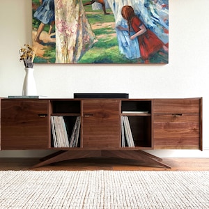 The Sinatra | Solid Wood | Mid-Century Modern Record Console