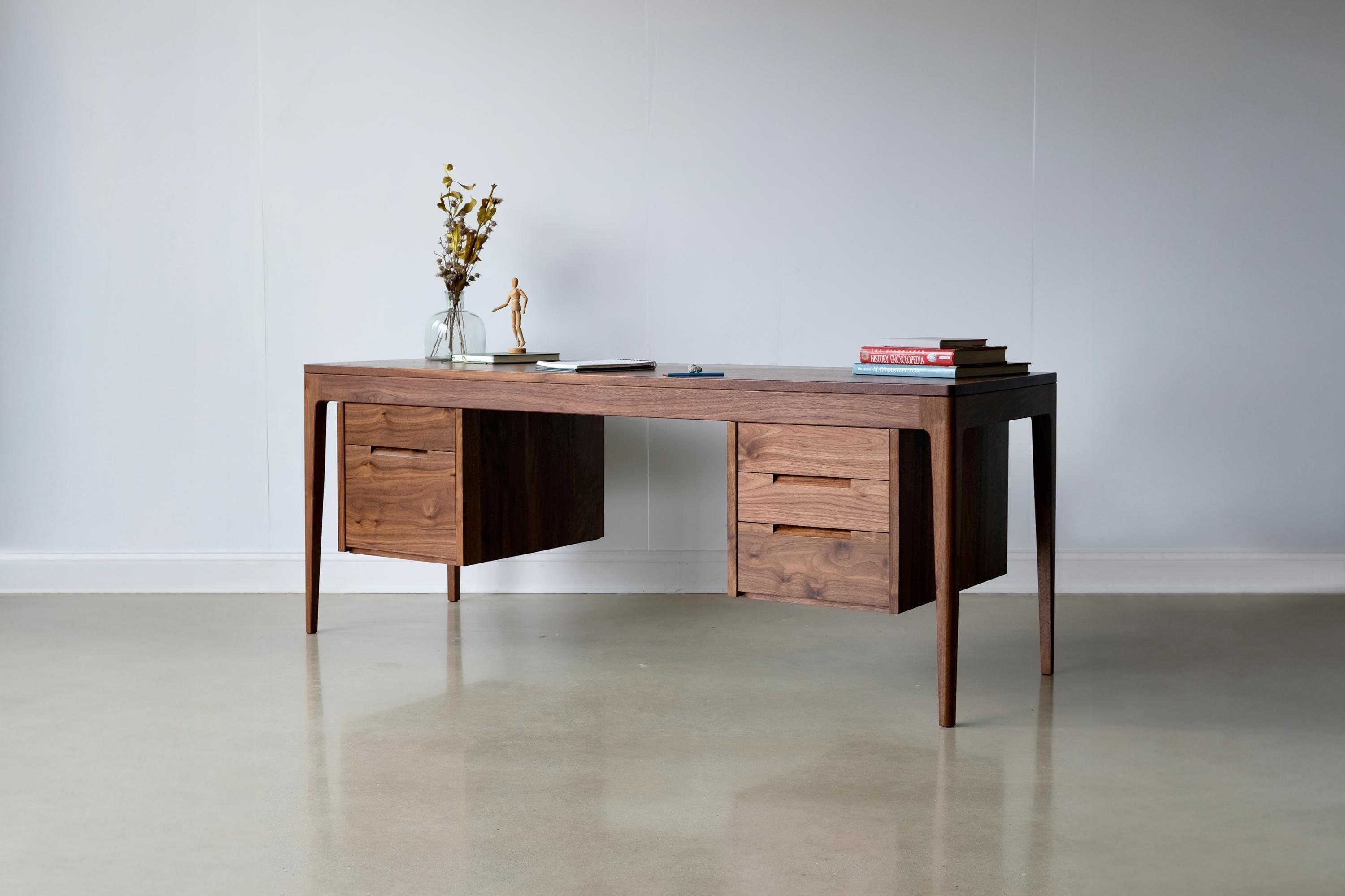 Bespoke Solid Wood Desk – Handcrafted Custom Office Desk for Home or Studio, Single or Double Desk, Custom Corporate Desk, The Monticello