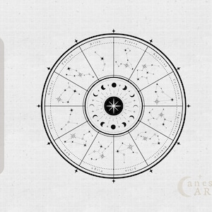 Astrologie Rad svg Zodiac Konstellation svg Dateien für Cricut Heilige Geometrie Clipart png Sternzeichen svg Celestial Horoskop Clipart