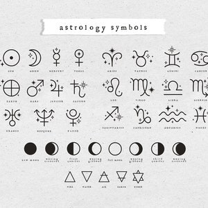 Himmlische Astrologie Sternzeichen SVG, Mondphasen SVG-Dateien für CRICUT, Sternzeichen CLIPART png, Widder Löwe Waage Krebs, spirituelles SVG