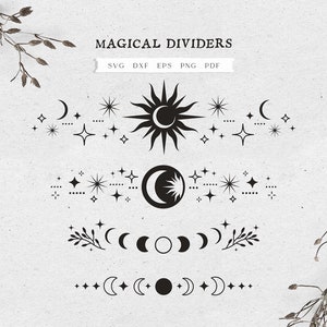 Celestial Frame Divider SVG, Magical Divider for Tarot Journal ...