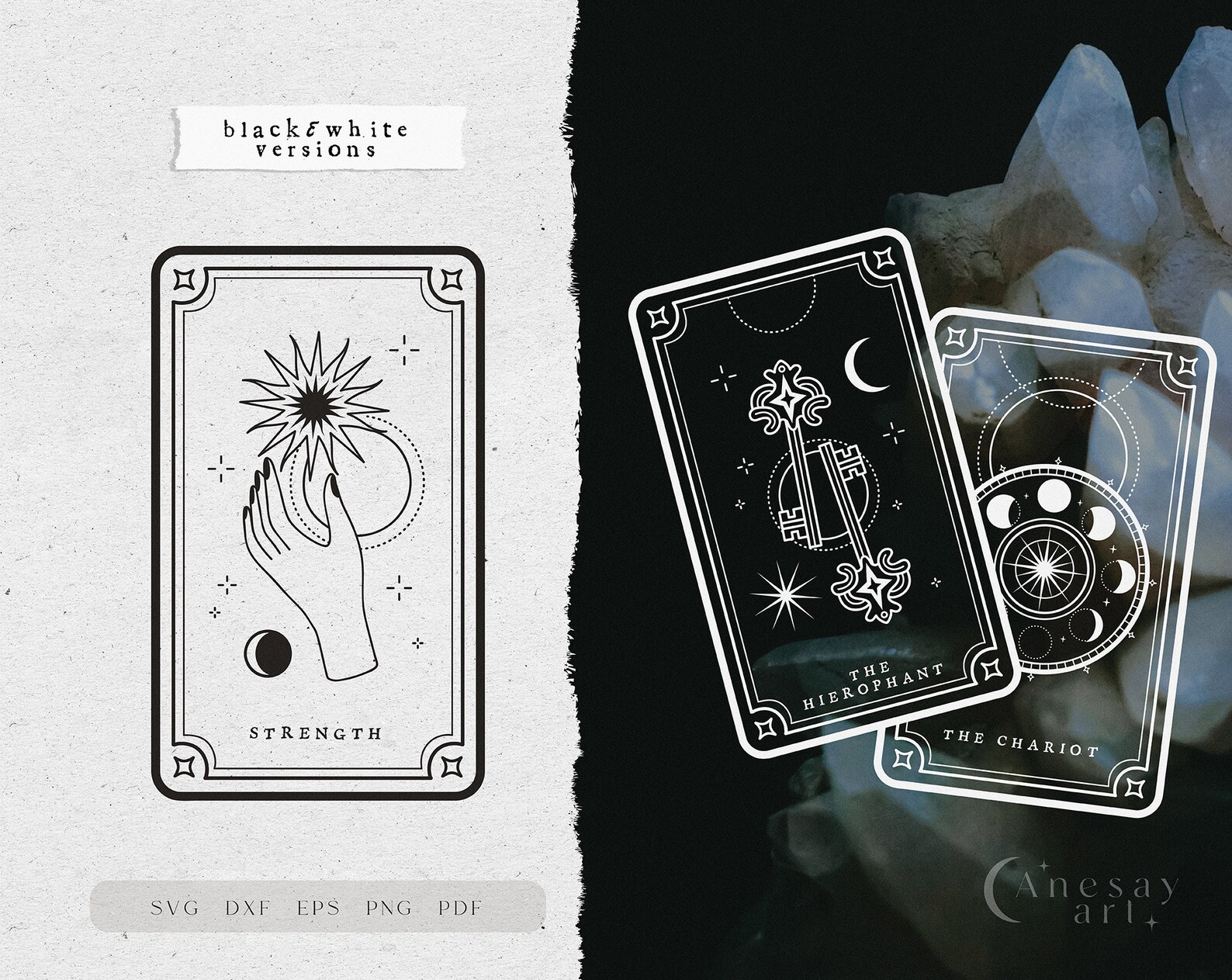 Printable Tarot Card Svg, Celestial Tarot Card Svg, Unique Tarot Deck ...