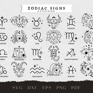 Celestial Zodiac Sign Svg, Magical Astrology Horoscope Svg Files for ...