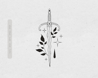 Tribal Sword Temporary Tattoo Design 2x3 Inch Etsy Norway