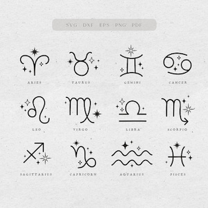 Zodiac Sign Svg Bundle Gemini Svg File for Cricut Astrology | Etsy