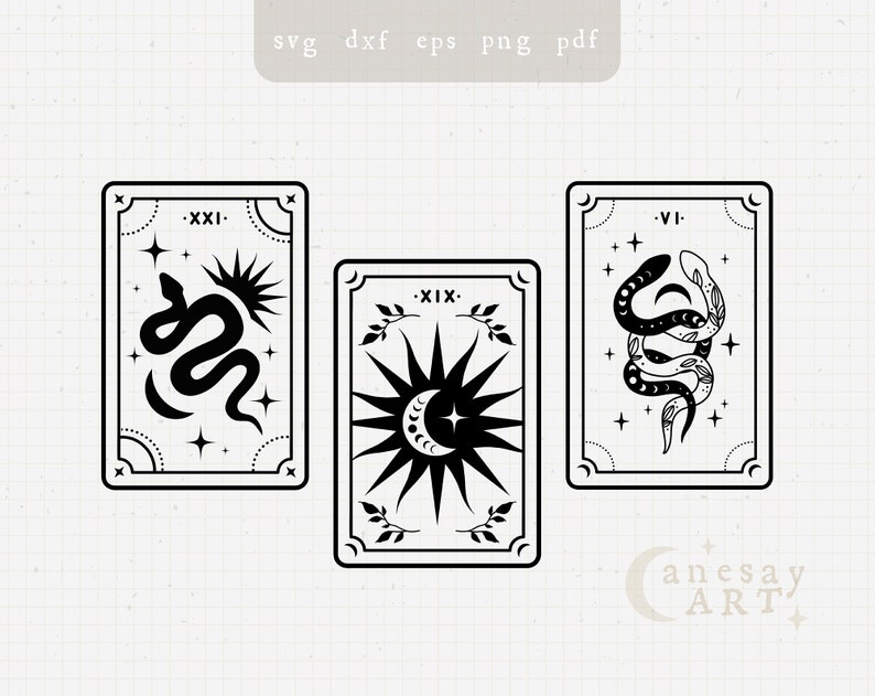 Printable Tarot Card SVG Printable Tarot Cards PNG Basic - Etsy