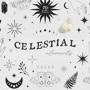 Cute Celestial Stroke Set Vector Download