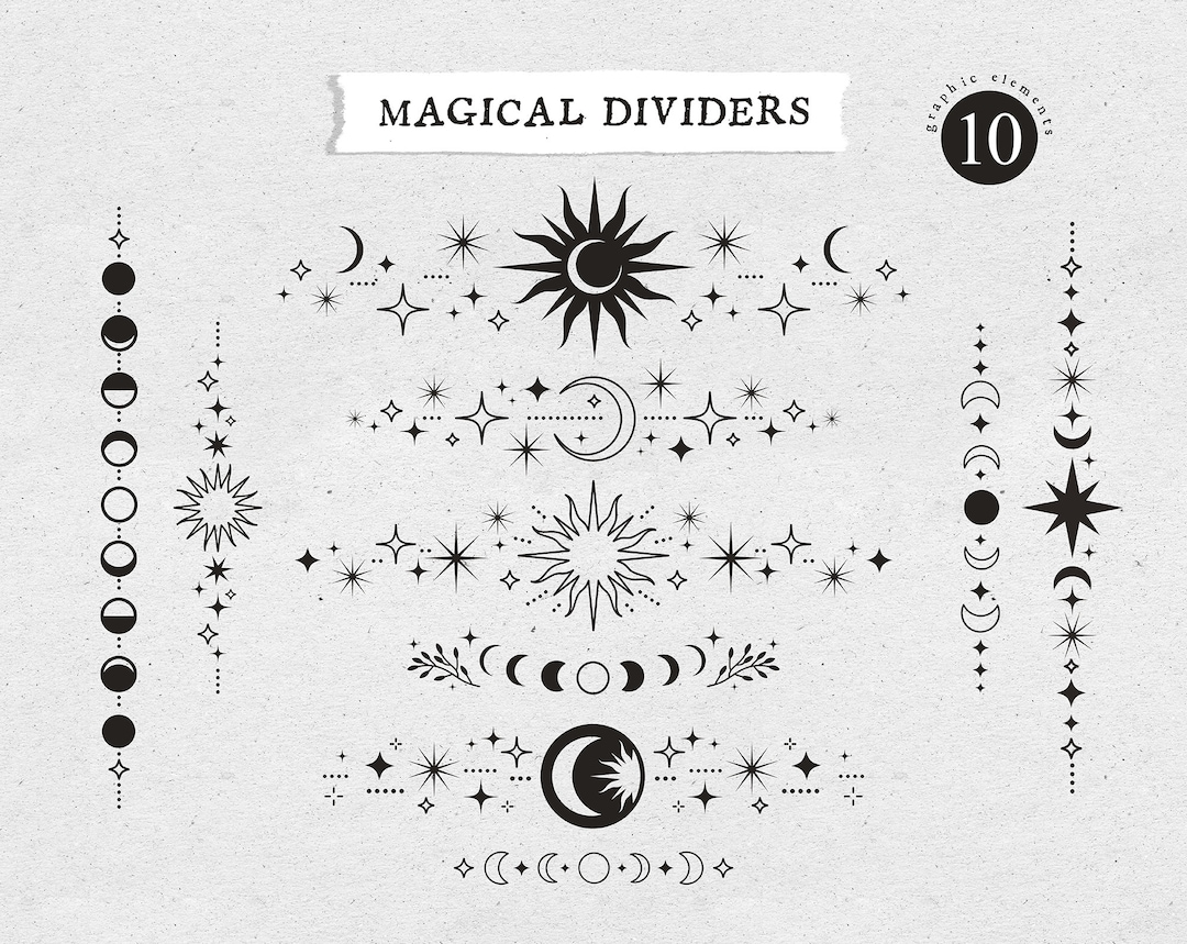 Celestial Frame SVG, Magical Divider Svg Files for Cricut, Celestial