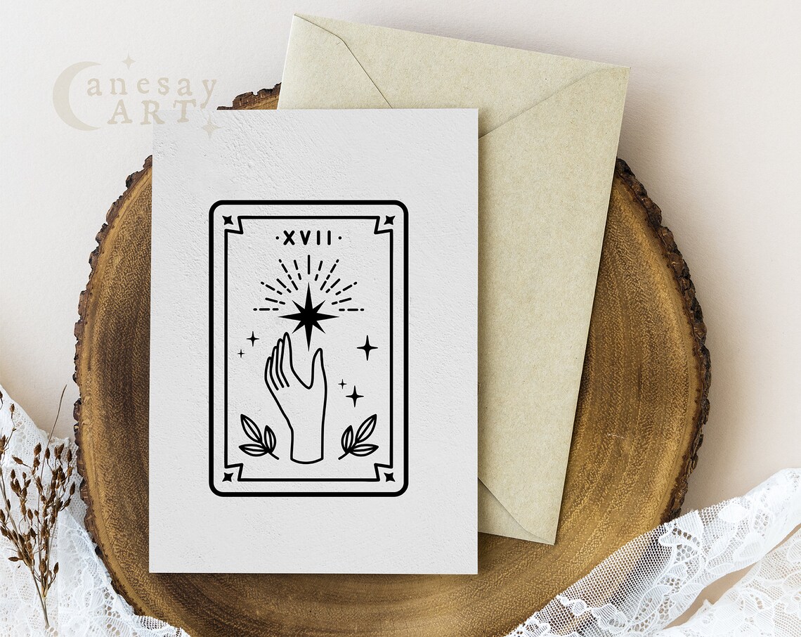 Tarot Card Svg Star Tarot Card Svg File For Cricut Celestial Etsy
