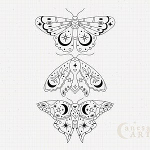 Mystical butterfly clipart svg Bohemian premade logo Butterfly svg file for cricut Commercial license Witchy moth clipart png