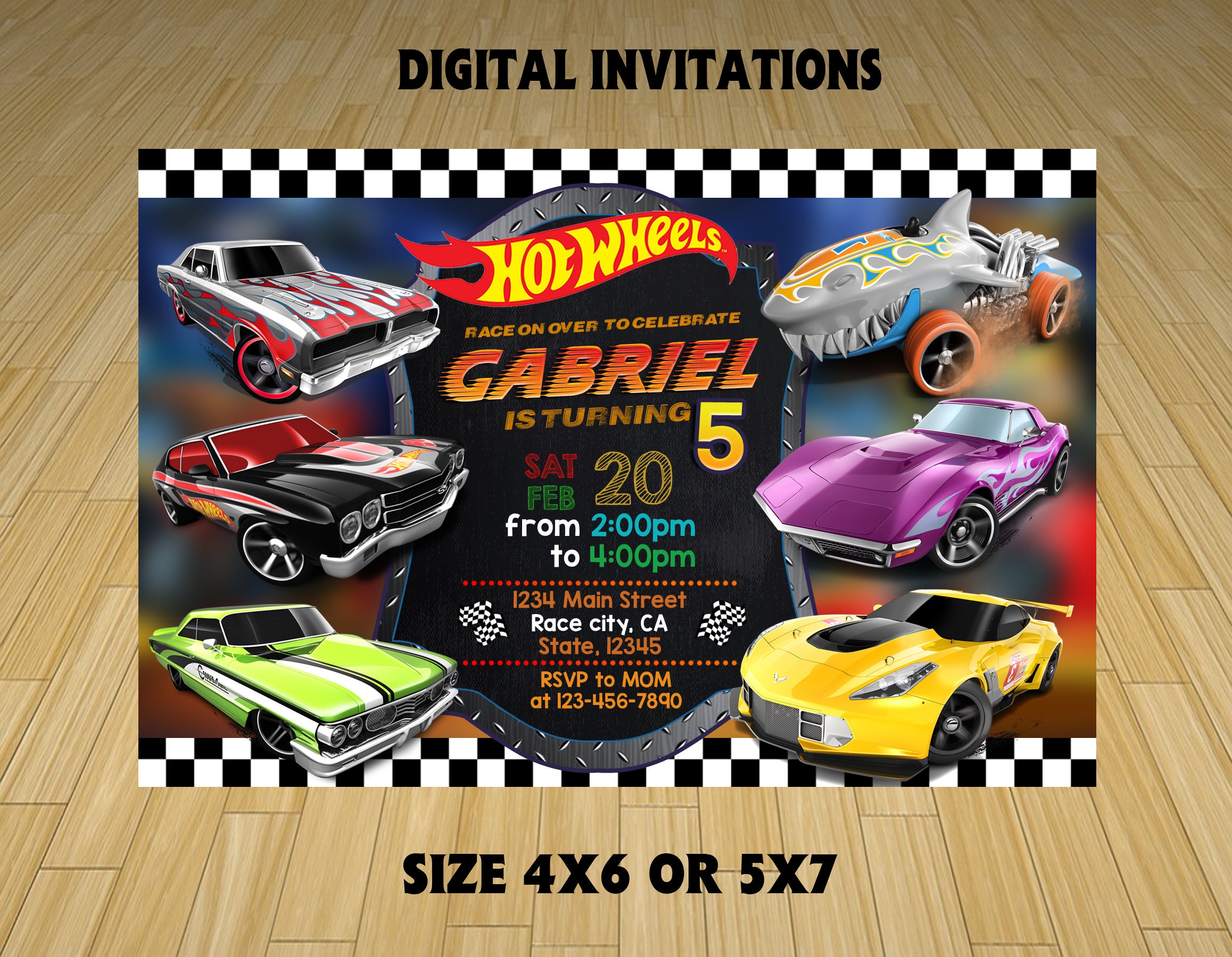Hot Wheels Birthday Invitation Hot wheels Invitation Hot Etsy