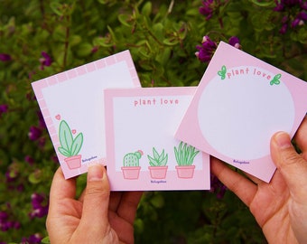 Succulent Notes Pink Plant Love Memo Pads Cute Memo Pads
