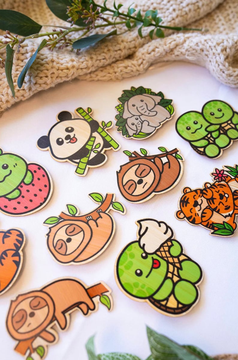 Zoo Animal Bamboo Sticker Set - Etsy