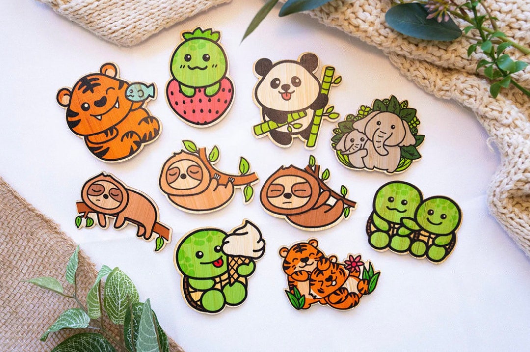 Zoo Animal Bamboo Sticker Set - Etsy