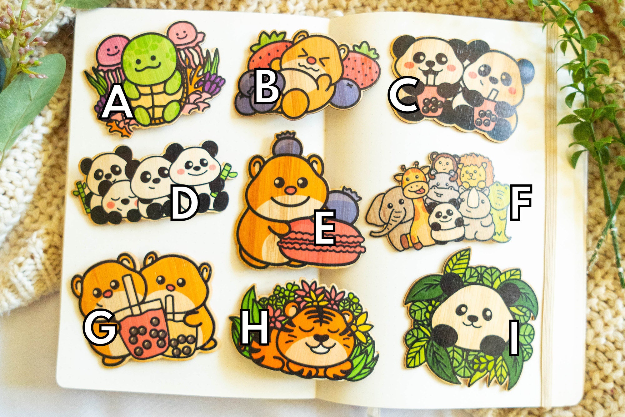 Cute Eco Friendly Bamboo Sticker Set I Sustainable Bamboo Specialty ...