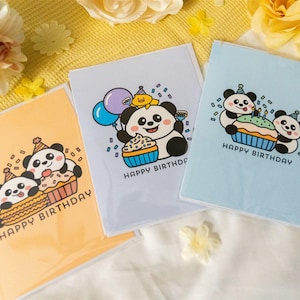 Niedliche Panda Alles Gute zum Geburtstagkarten I Bunte Geburtstagsgrußkarten