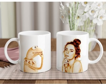 Kermit Coffee Mug: Thinking Man Design, College Student Gift