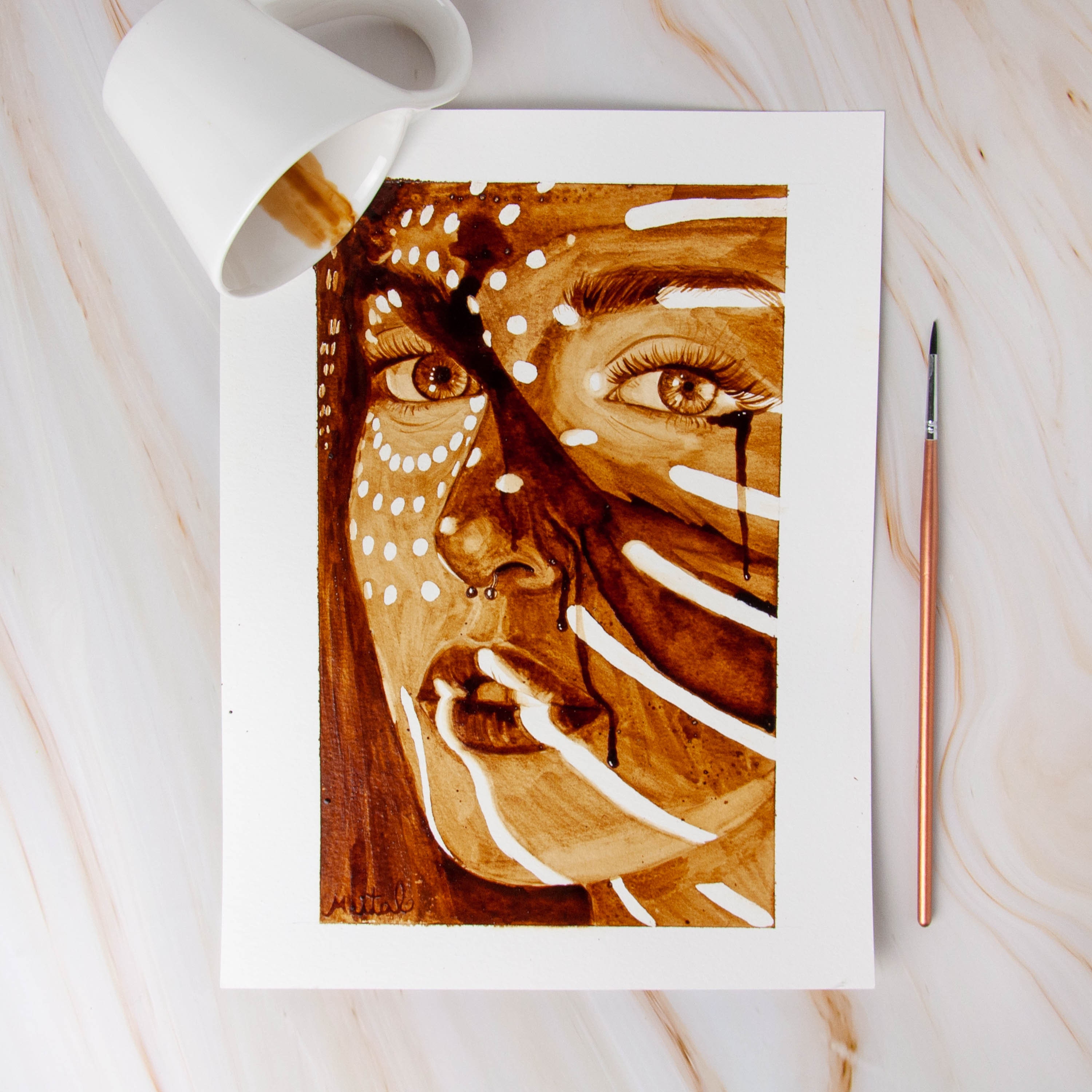 Coffee Painting: Large Wall Art, Rustic Home Decor poster