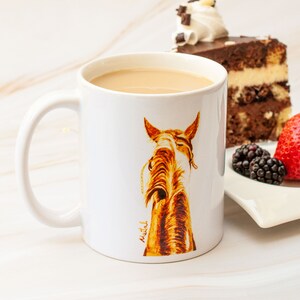 Horse Coffee Mug: Original Coffee Painting, Equestrian Gift