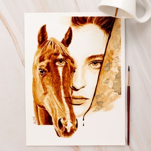 Regali equestri, chakra del terzo occhio, equitazione, arte murale spirituale, ritratto di cavallo, poster di cavallo, arte cowboy, arredamento bar