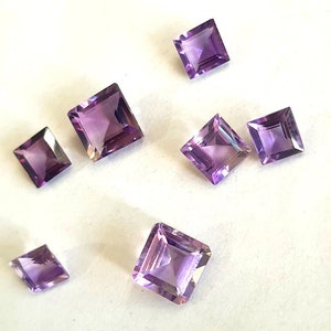 Fantastische Amethist!!! Amethist Square Cut Cabochon Lot, maat 10 tot 7 mm, Amethist Facet Gemstone Cabochon, Amethist voor het maken van sieraden.