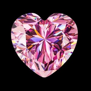Natural Pink Moissanite Heart Labgrown Moissanite, Size 3mm to 10mm, Pass Diamond Tester Moissanite Labgrown Moissanite, Pink Moissnite
