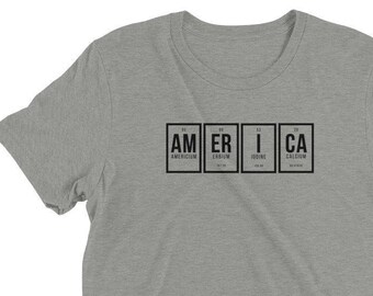 Periodic Table: "AmErICa" Men's (Tri-Blend) short sleeve t-shirt (Black Letters)