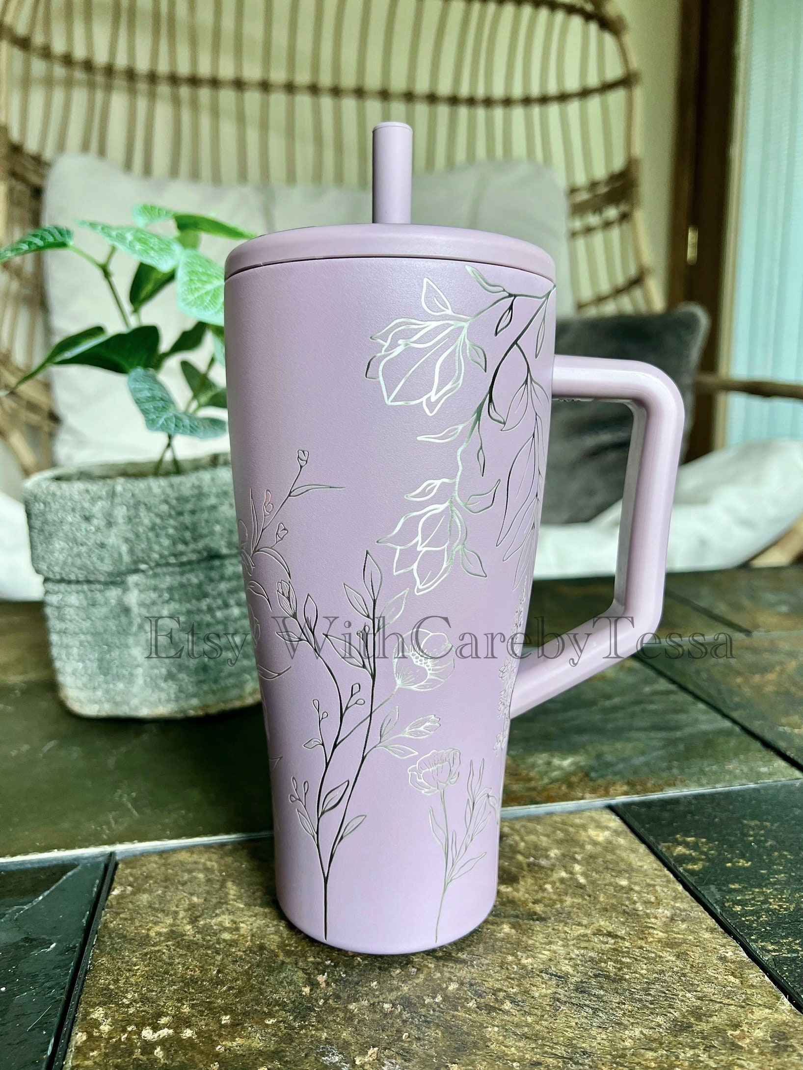 40oz Brumate ERA Leakproof Stainless Steel Travel Tumbler, Engraved Floral  Design, Many Color Options 