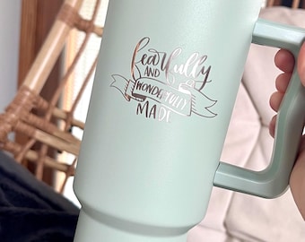 Versículo bíblico grabado en vaso sencillo y moderno de Trek de 40 oz
