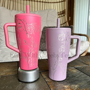 Engraved Floral Brumate ERA Tumbler: 30oz Leakproof Stainless Steel Travel Mug