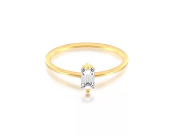 Delicate ring for women * stacking ring * gold zircon ring * minimalistic ring