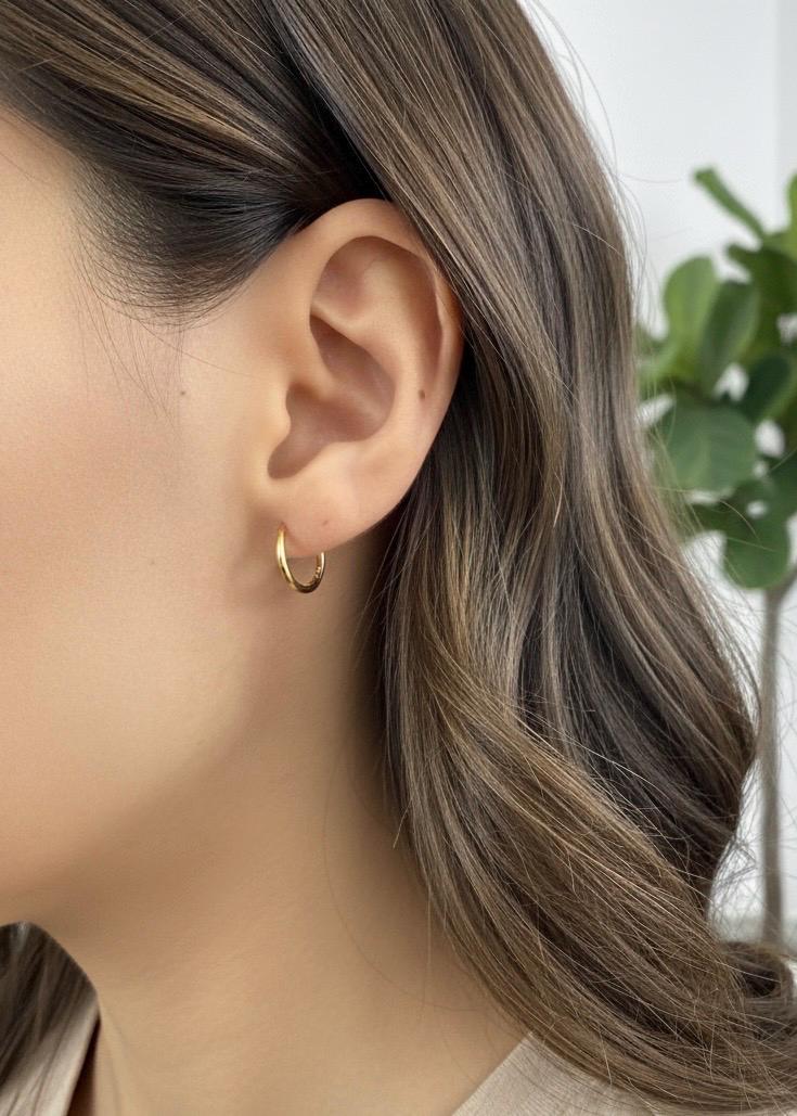 MODIAN 925 Sterling Silver Simple Circle Ear Buckle14mm - 18mm Orecchini a cerchio ipoallergenici placcati platino per gioielli da donna  36