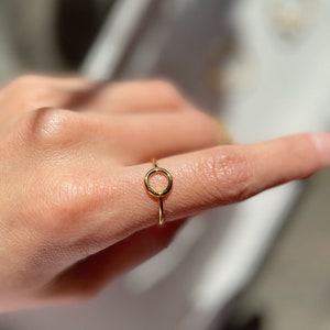 Stackable halo ring 925 sterling silver plated in gold