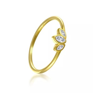 Crone ring for women zircon 18K plated gold jewelry 925 sterling silver diamonds ring minimalistic bridal image 3