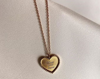 Gold heart necklace for women * love necklace *friendship necklace * minimalistic pendant * jewelry for women * boho gold necklace