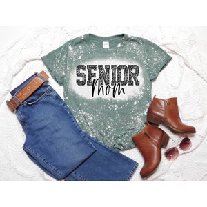 Bleached Senior Mom Tshirt, Graphic Tshirt, Bleached Shirt, Senior Mom 2026 Leopard Print Shirt, Class of 2026, Class of 26 Senior Mom