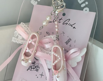 Charm para bolso con forma de zapatilla de ballet: accesorio para bolso, cartera o mochila