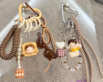 Adorno de calabaza con forma de panda: Accesorio hecho a mano para bolso, mochila y bolso tote.