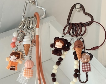 Adorno de calabaza con forma de panda: Accesorio hecho a mano para bolso, mochila y bolso tote.