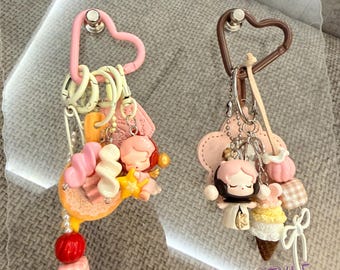 Adorno de calabaza con forma de panda: Accesorio hecho a mano para bolso, mochila y bolso tote.