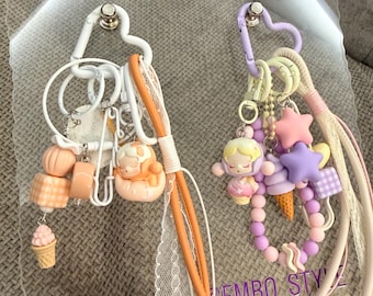 Adorno de calabaza con forma de panda: Accesorio hecho a mano para bolso, mochila y bolso tote.