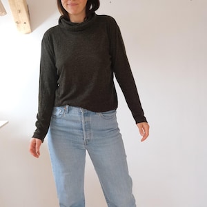 Vintage wollen bruine coltrui