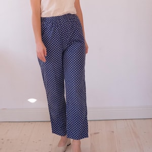 Pantalones vintage de algodón con lunares