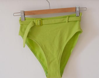 Braguita de bikini de talle alto de algodón vintage