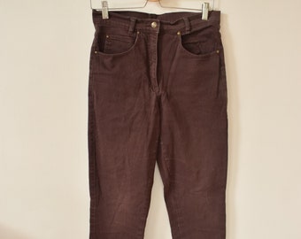 Pantalon taille haute bordeaux vintage High Waited Jeans