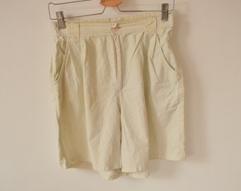 Vintage Off-white High rise Cotton Shorts women's shorts Bermuda