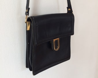 Vintage Real Leather Navy Crossbody Bag